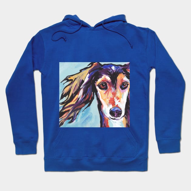 Saluki Hound Bright colorful pop dog art Hoodie by bentnotbroken11